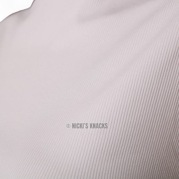 Olivia Rae Ribbed Cropped Tank Top White High Neck Sleeveless Relaxed Fit Size L - Picture 3 of 8